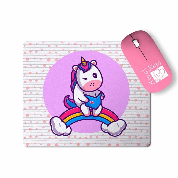 Mouse Pad Unic Rnio Arco Ris Lendo Piscando Fofo Talysma