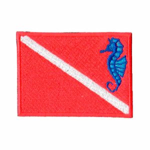 Patch Bordado - Bandeira de Mergulho Cavalo Marinho AD30011-1