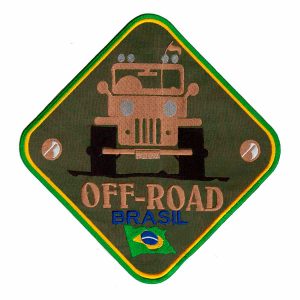 Patch Bordado - Off Road Jeep Marrom Militar Grande AD30031-32G