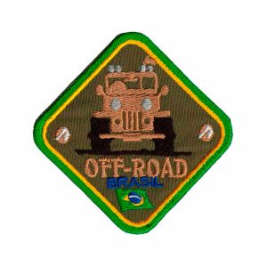Patch Bordado - 4x4 Off Road Brasil Jeep Marrom AD30033-409
