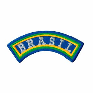 Patch Bordado - Tarja Escrito Brasil Grande BD50043-143