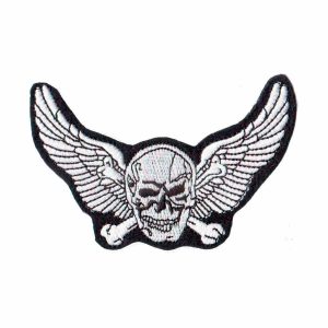 Patch Bordado - Caveira Asas Motociclista Rock DV80024-128