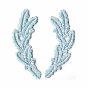 Patch Bordado Ramo Oliveira Coroa Louro Grego Prata DV80057-196