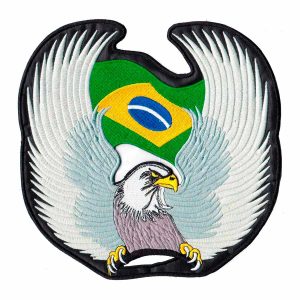 Patch Bordado Grande Águia Prateada Bandeira Brasil DV80096-331
