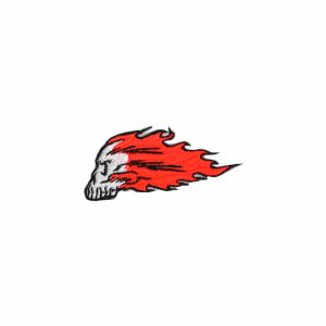 Patch Bordado - Caveira Flamejante Chamas DV80235-235