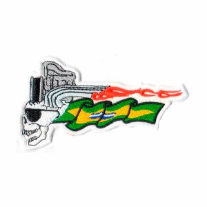 Patch Bordado - Motociclista Caveira Fogo DV80377-326