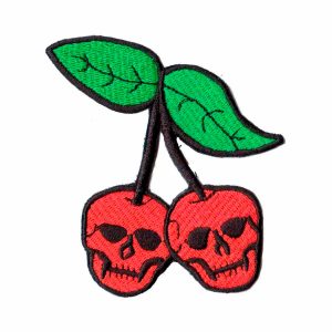 Patch Bordado - Duas Caveiras Ramo Cereja DV80407-129