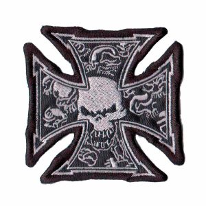 Patch Bordado - Motociclista Caveira Cruz Ferro DV80417-176