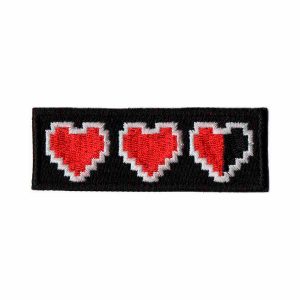 Patch Bordado - Jogos Geek Coração Barra De Vidas DV80667-