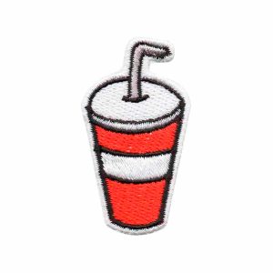 Aplique Patch Bordado Modinha Copo de Refrigerante DV80758-