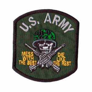 Patch Bordado Lema Caveira Soldado Militar Us Army EX10055-134