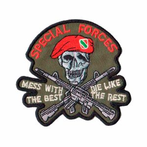 Patch Bordado Caveira Boina Forcas Especiais EUA EX10076-306