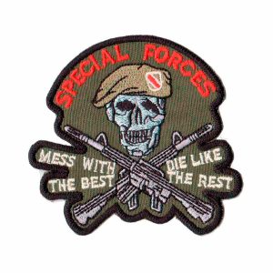 Patch Bordado Caveira Special Forces US Army EUA  EX10078-292