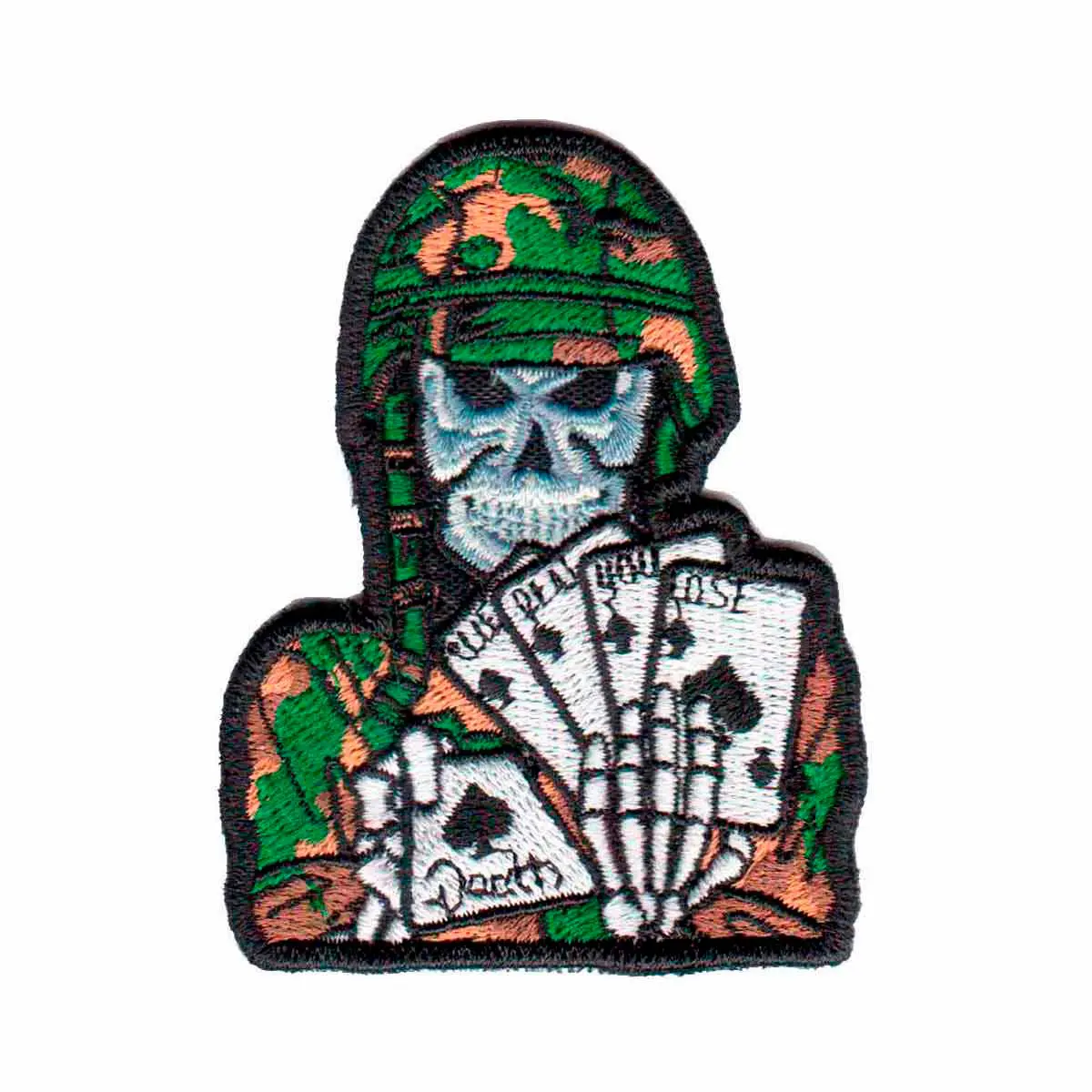 Patch Bordado Caveira Militar Cartas Jogo da Morte EX10139-31