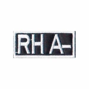 Patch Bordado - Tarja  Tipo Sanguineo Sangue Rh A- PL60130-215