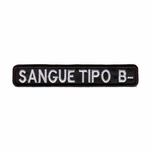 Patch Bordado - Tarja Tipo Sanguineo B  Sangue Rh B- PL60138-403