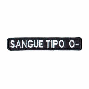 Patch Bordado - Tarja Tipo Sanguineo O  Sangue Rh O- PL60140-120