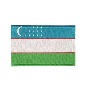 Patch Sublimado Bandeira Uzbequistão 8,0x5,5 Bordado