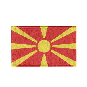 Patch Sublimado Bandeira Macedônia do Norte 5,5x3,5 Bordado