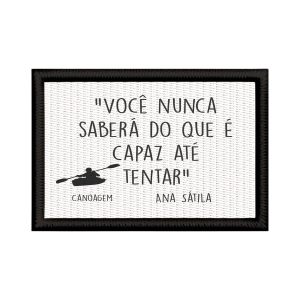 Patch Sublimado Canoagem Esporte Olímpico Frase Canoista