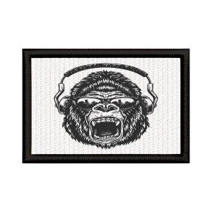 Patch Sublimado Pop Gorila Estiloso Óculos E Fone Moda