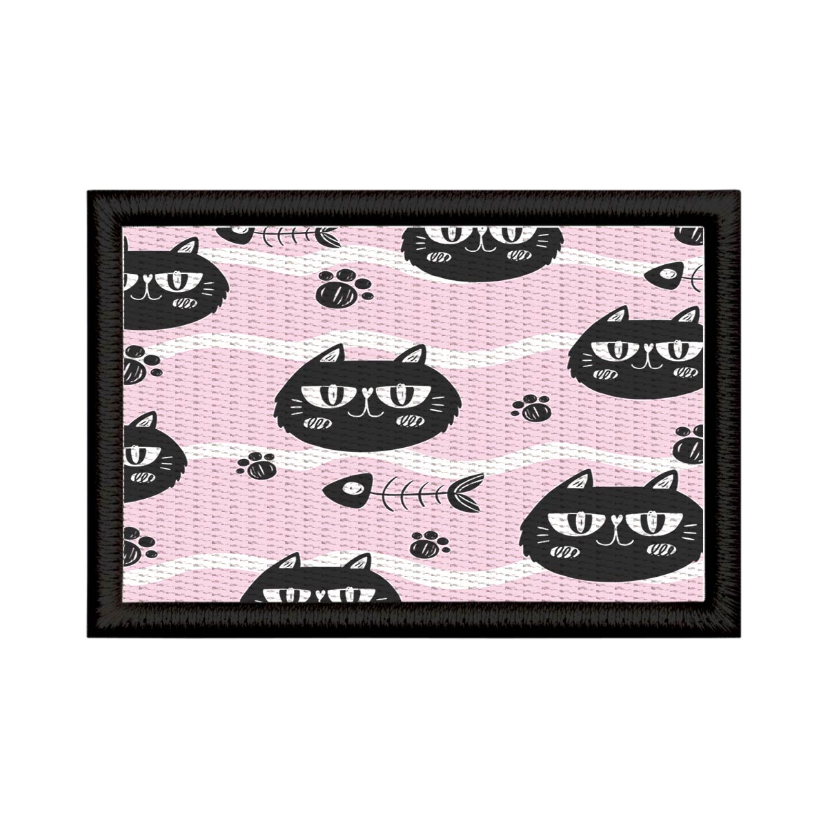 Patch Sublimado Gatinho Estiloso Gato Fofinho Preto