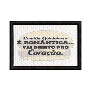 Patch Sublimado Engraçado Comida Romântica Vai Coração
