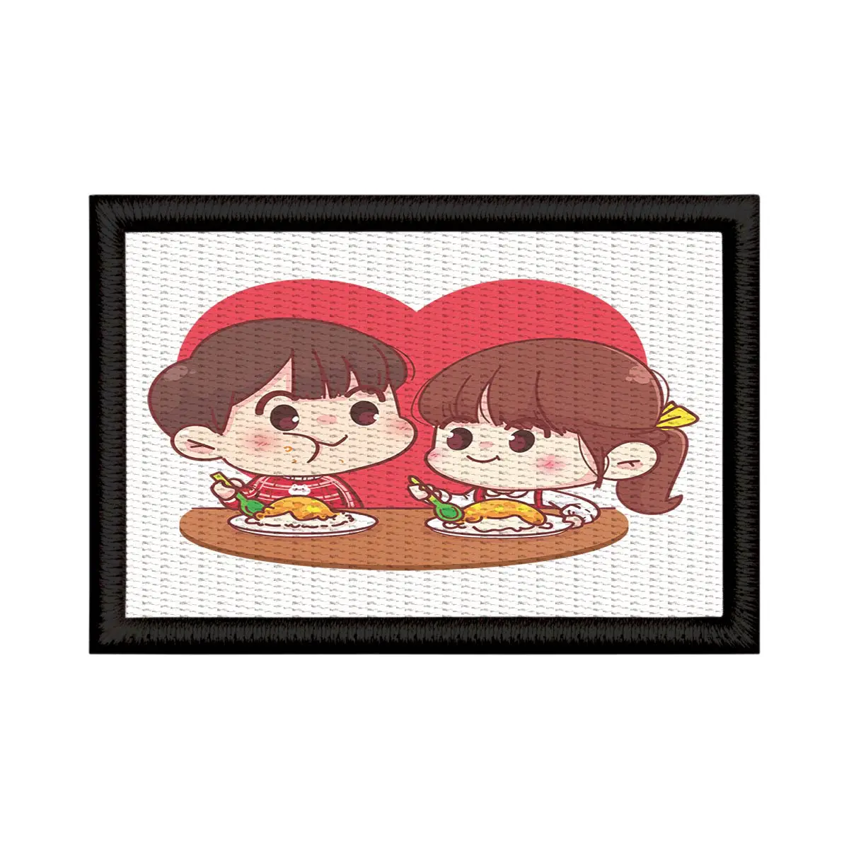 Patch Sublimado Casal Fofinho Apaixonado Jantar Romântico