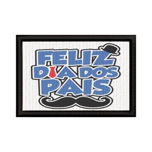 Patch Sublimado Feliz Dia Dos Pais Avô Bigode Chapéu Antigo