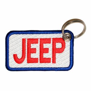 Patch Bordado - Logo Jeep Escrito Retangular Azul AD30053-61 - Chaveiro