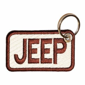 Patch Bordado - Logo Jeep Marrom Escrito Retangular AD30055-264 - Chaveiro