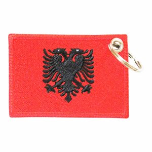 Patch Bordado - Bandeira Da Albânia BD50218-431 - Chaveiro