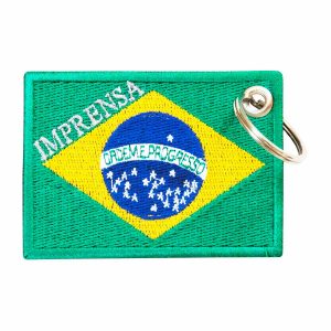 Patch Bordado - Bandeira Brasil Imprensa BD50275-5 - Chaveiro
