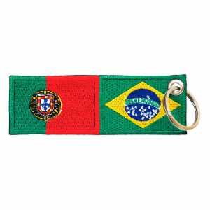 Patch Bordado - Bandeira Portugal Brasil BD50280-189 - Chaveiro