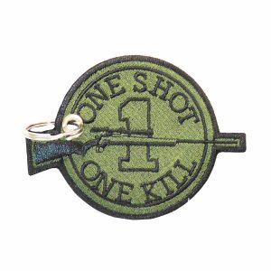 Patch Bordado - Airsoft Sniper - 1 Tiro 1 Morte DV80056-46 - Chaveiro