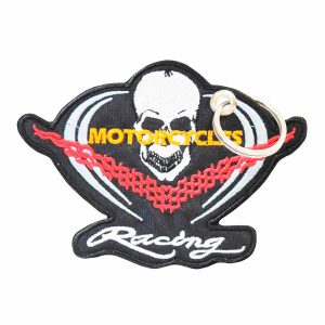 Patch Bordado - Caveira Motociclista Corrida Speed DV80149-232 - Chaveiro