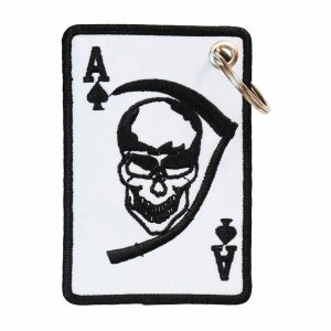 Patch Bordado - Caveira Baralho Carta As DV80161-236 - Chaveiro