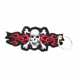 Patch Bordado - Motociclista Caveira Tribal DV80411-73 - Chaveiro