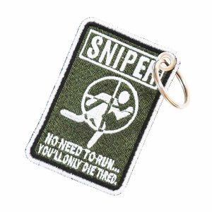 Patch Bordado Airsoft Mira Sniper Não Adianta Correr DV80593-119 - Chaveiro