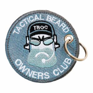 Patch Bordado Airsoft Soldado Jogador Barbudo Cinza DV80604-21 - Chaveiro