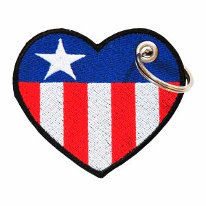 Patch Bordado - Coração Bandeira Texas Eua DV80614-96 - Chaveiro