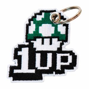 Patch Bordado - Super Mario Bros Vida Extra Cogumelo DV80666- - Chaveiro