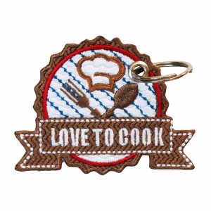 Patch Bordado - Cozinheiro Culinária Amo Cozinhar DV80669- - Chaveiro