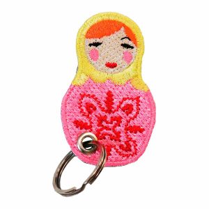 Patch Bordado - Matriosca Rosa - Boneca Russa DV80696- - Chaveiro