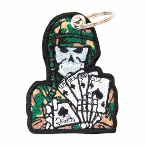 Patch Bordado Caveira Militar Cartas Jogo da Morte EX10139-31 - Chaveiro