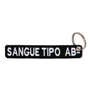 Patch Bordado - Tarja Tipo Sanguineo Ab + Sangue Ab- PL60142-120 - Chaveiro