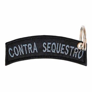 Patch Bordado - Tarja Segurança Contra Sequestro PL60280-12P - Chaveiro
