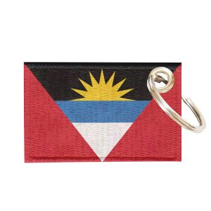 Chaveiro Bordado Bandeira Antigua e Barbuda Sublimado