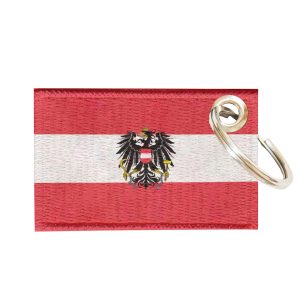 Chaveiro Bordado Bandeira Austria 5,5x3,5 Sublimado