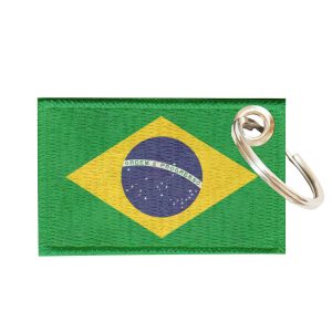 Chaveiro Bordado Bandeira Brasil 5,5x3,5 Sublimado
